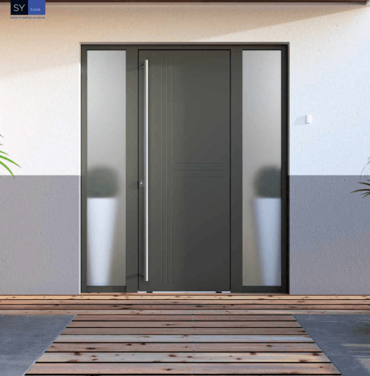 Porte Sybaie anthracite, style moderne